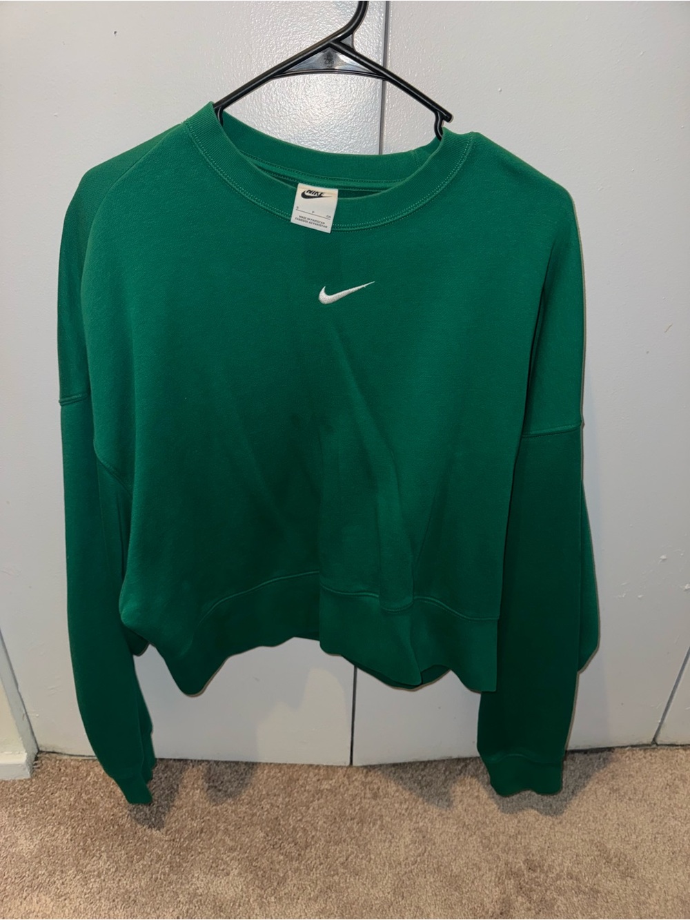 Nike Oversized Cropped Crew with White Swoosh